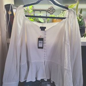 NWT City Chic peplum white blouse XXL/24